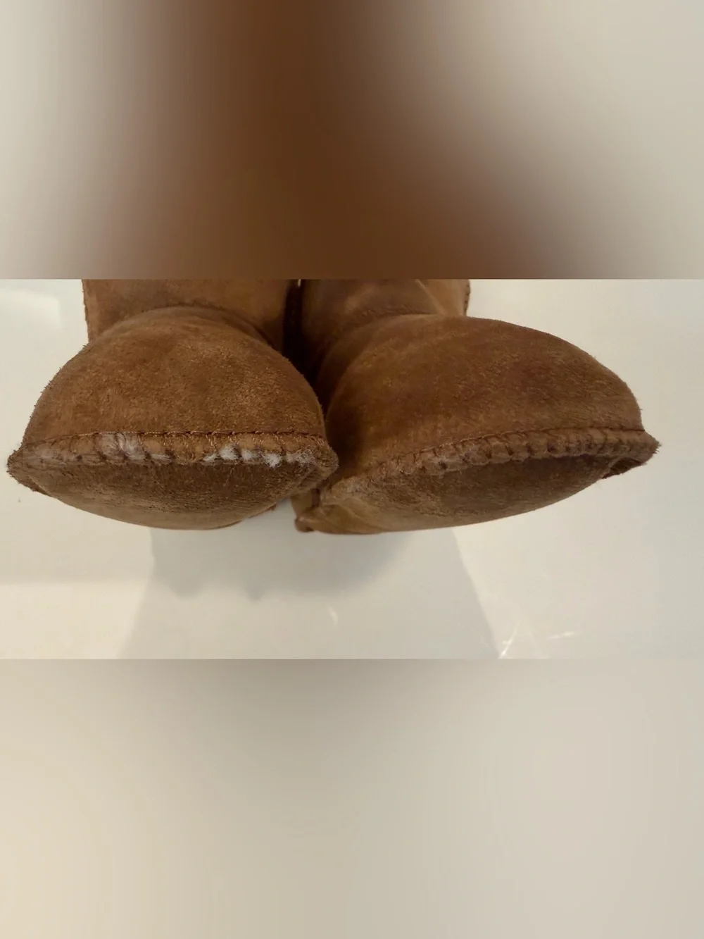 UGG Chestnut Suede Shearling Booties - Toddler / Baby Size Large